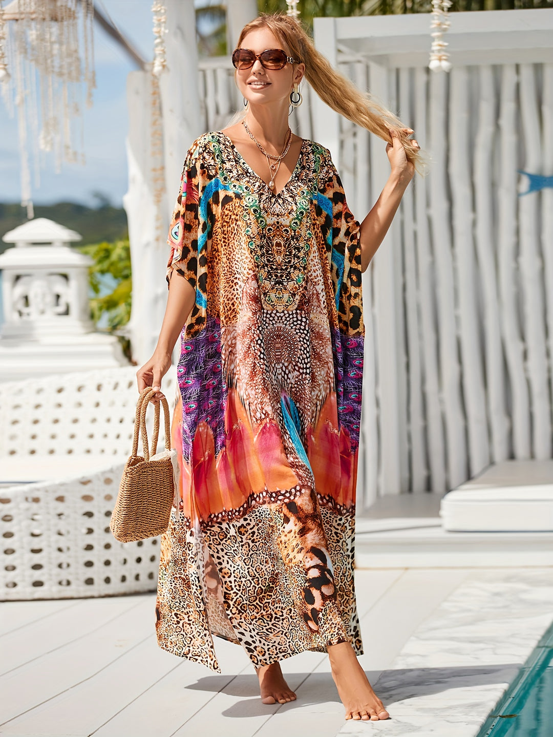 Florence - Boho Leopard Split Dress