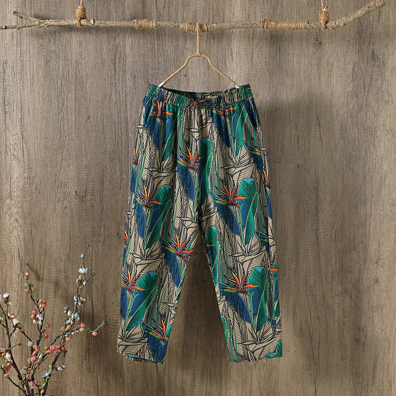 Willow - Geometric High-Waist Harem Pants