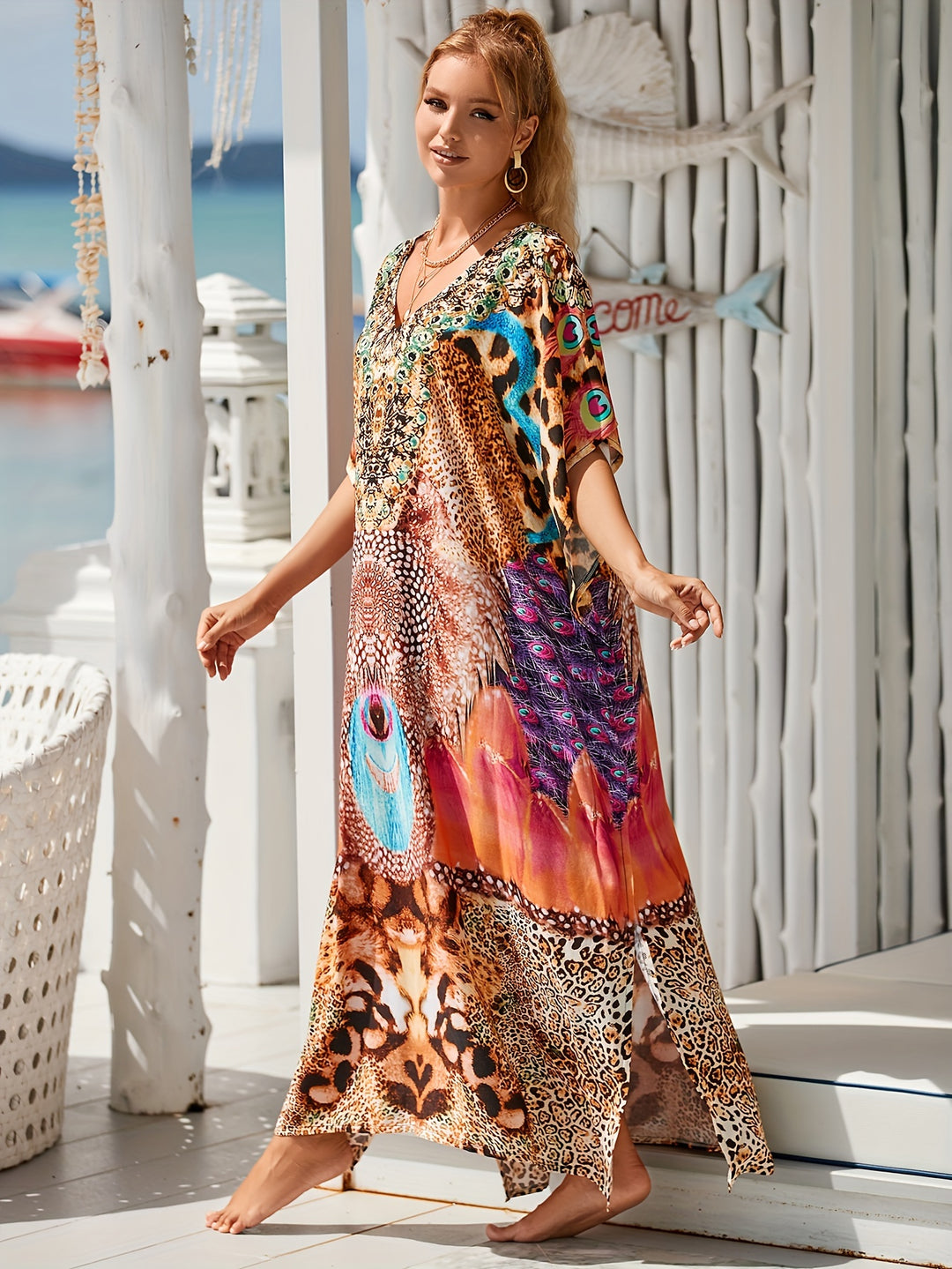 Florence - Boho Leopard Split Dress