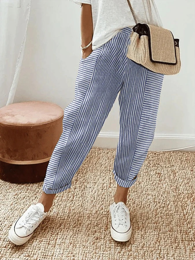 Lore - Striped Cotton Pants